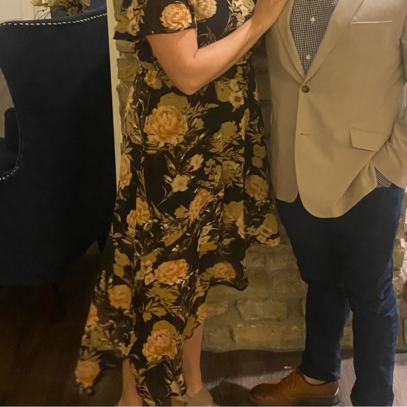 Hayden, Lacey Asymmetrical Black Floral Dress - Picture 6 of 6